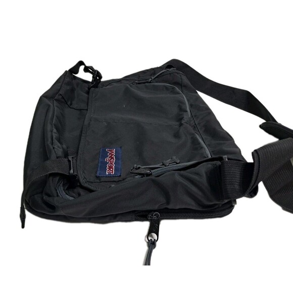 Jansport Medium Crossbody Shoulder Messenger Laptop Tablet Bag Black School - Picture 6 of 13